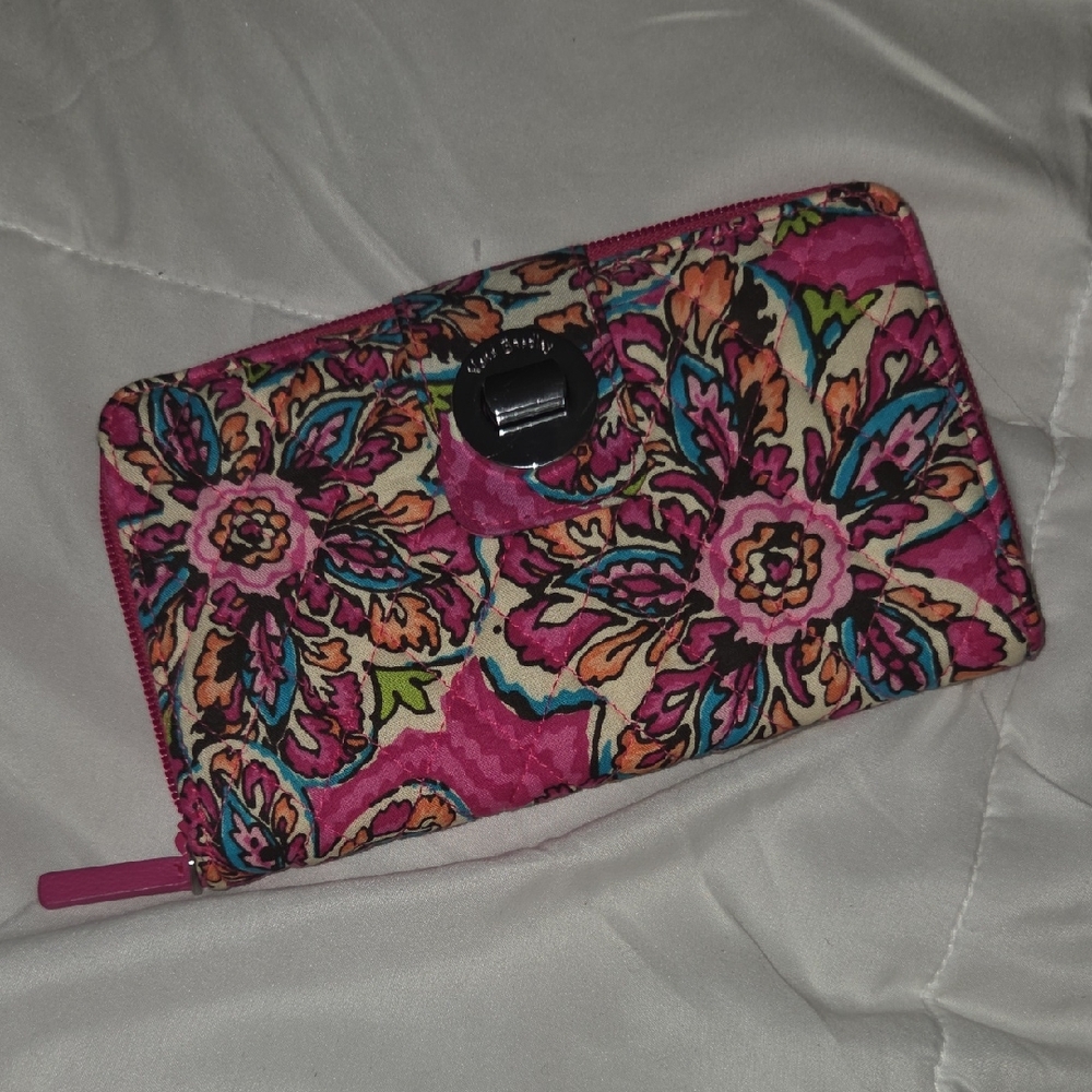 Vera Bradley Pink and Multicolor Floral Clutch
